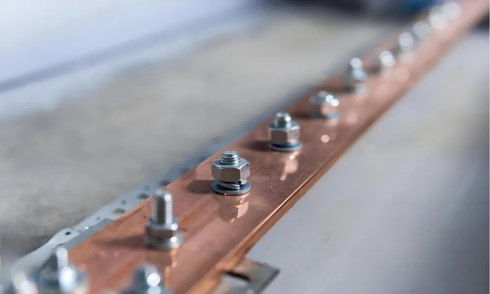 Copper Busbar with Threads Copper Busbar with Threads